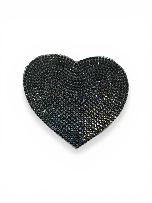 Parche corazon strass gris