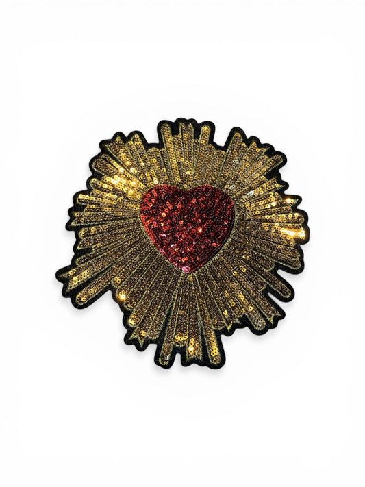 Parche sagrado corazón lentejuelas