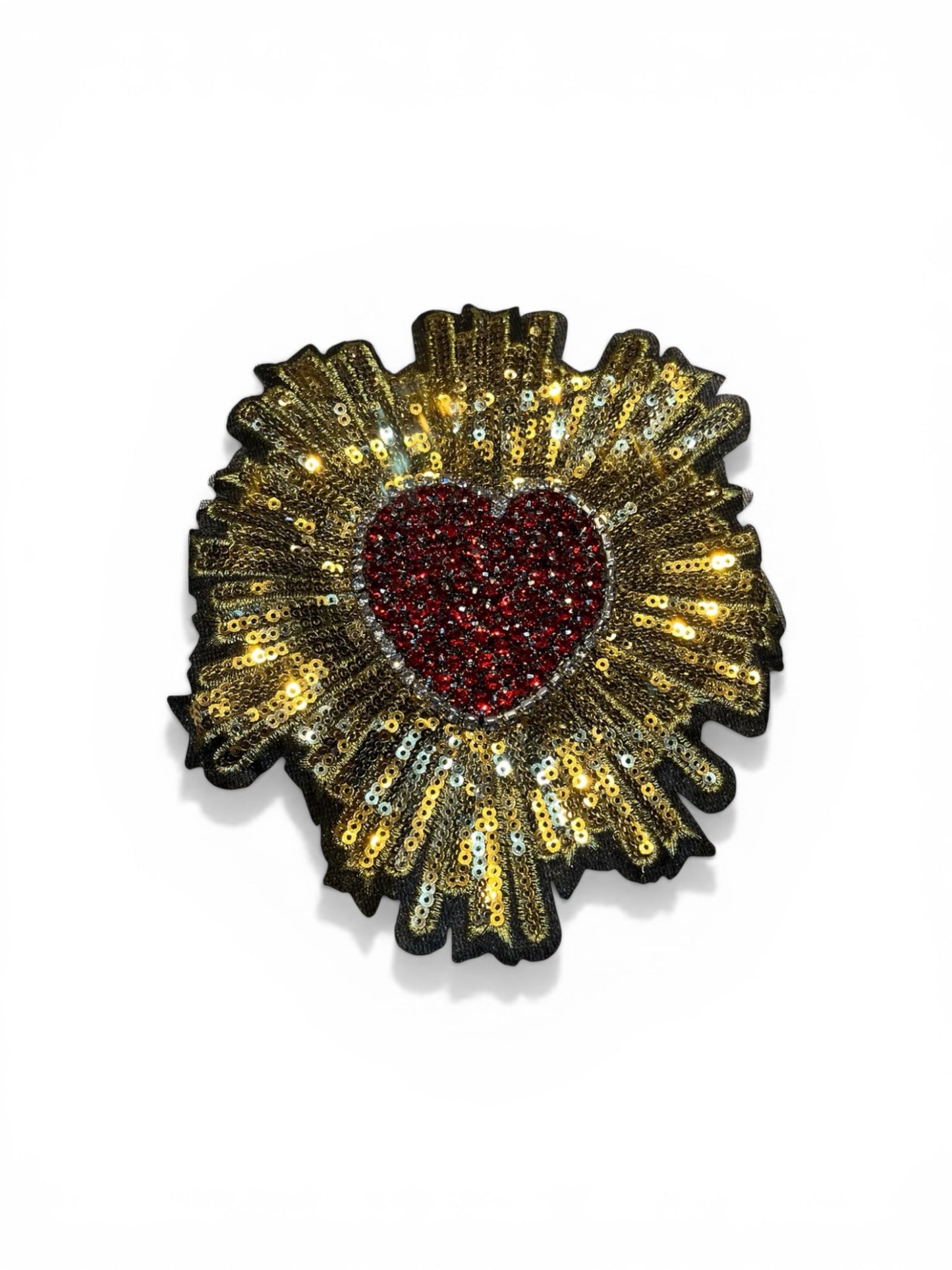 Parche corazón de lentejuelas con strass