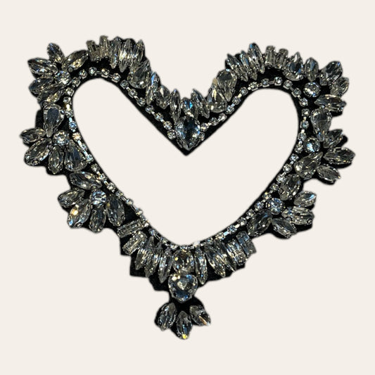 Parche corazón pedrería cristal