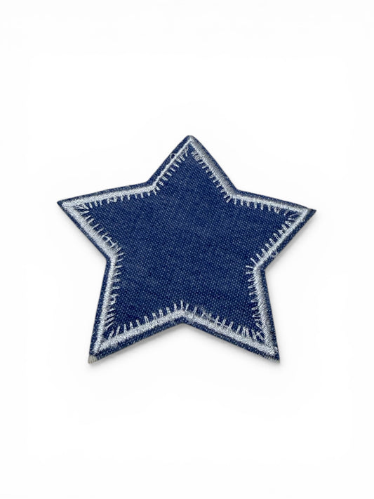Parche estrella denim